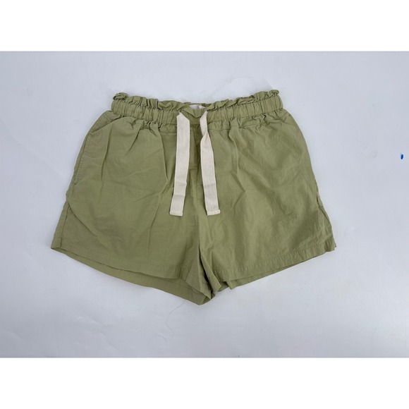 Araminta James Pants - Araminta James Women Olive Green Paperbag Waist Drawstring Shorts Size Small